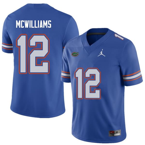 Men's NCAA Florida Gators C.J. McWilliams #12 Stitched Authentic Jordan Brand Royal College Football Jersey MSD2165IZ